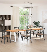 Esstisch Hellbraun 320x90x74 cm Massivholz Eiche Rechteckig