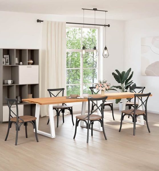 Esstisch Hellbraun 320x90x74 cm Massivholz Eiche Rechteckig