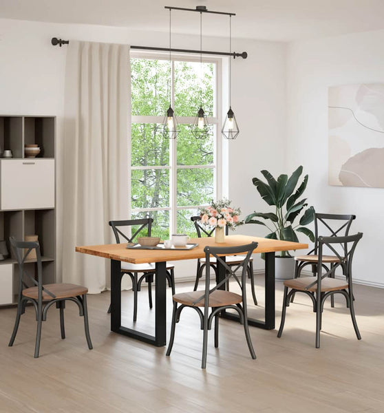 Esstisch Hellbraun 180x100x74 cm Massivholz Eiche Rechteckig