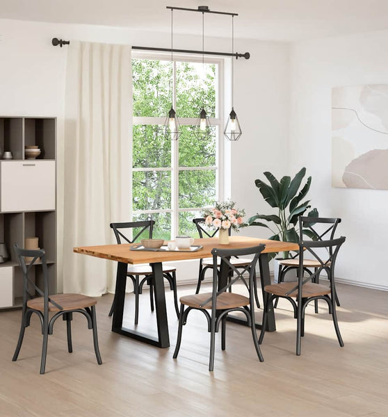 Esstisch Hellbraun 180x100x74 cm Massivholz Eiche Rechteckig