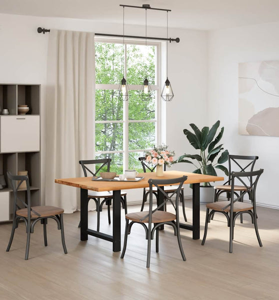 Esstisch Hellbraun 180x100x74 cm Massivholz Eiche Rechteckig