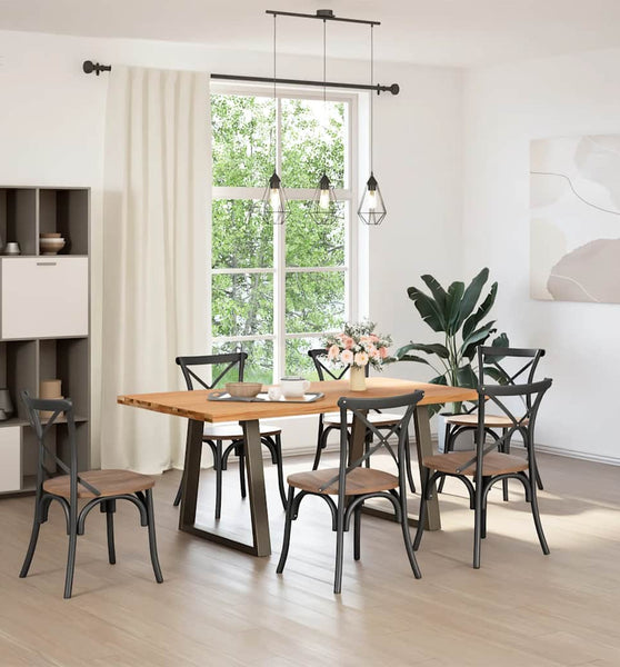 Esstisch Hellbraun 180x100x74 cm Massivholz Eiche Rechteckig