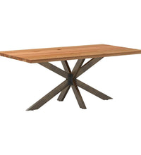 Esstisch Hellbraun 180x100x74 cm Massivholz Eiche Rechteckig