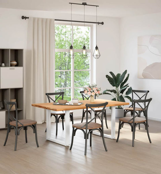 Esstisch Hellbraun 180x100x74 cm Massivholz Eiche Rechteckig