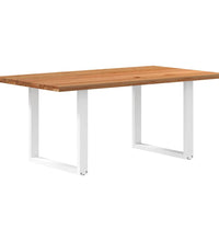 Esstisch Hellbraun 180x100x74 cm Massivholz Eiche Rechteckig