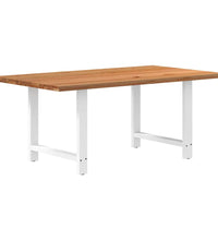 Esstisch Hellbraun 180x100x74 cm Massivholz Eiche Rechteckig