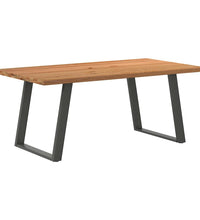 Esstisch mit Baumkanten 180x100x74 cm Massivholz Eiche Rechteck