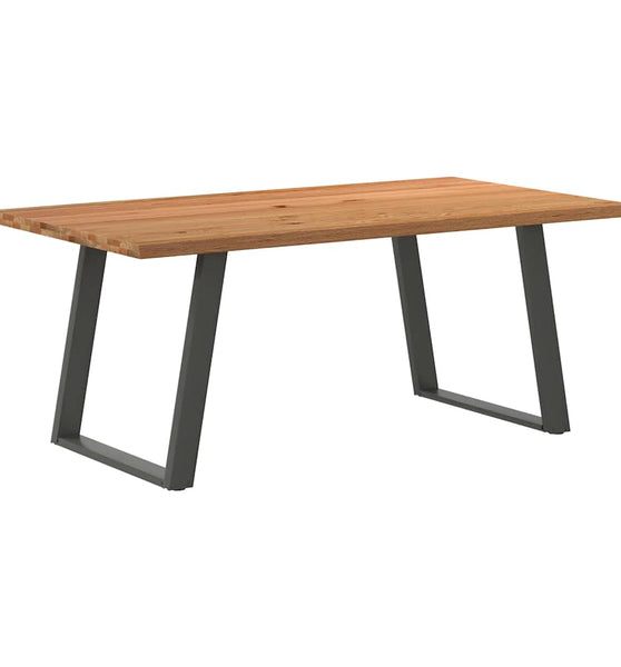 Esstisch mit Baumkanten 180x100x74 cm Massivholz Eiche Rechteck