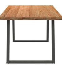 Esstisch mit Baumkanten 180x100x74 cm Massivholz Eiche Rechteck