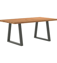 Esstisch mit Baumkanten 180x100x74 cm Massivholz Eiche