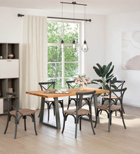 Esstisch mit Baumkanten 180x100x74 cm Massivholz Eiche