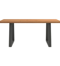 Esstisch mit Baumkanten 180x100x74 cm Massivholz Eiche