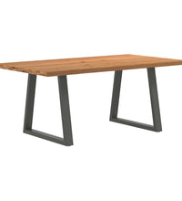 Esstisch mit Baumkanten 180x100x74 cm Massivholz Eiche