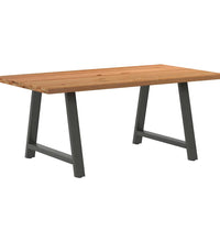 Esstisch mit Baumkanten 180x100x74 cm Massivholz Eiche Rechteck