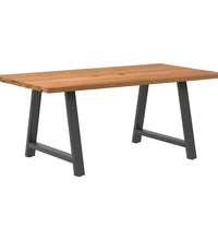 Esstisch mit Baumkanten 180x100x74 cm Massivholz Eiche Rechteck