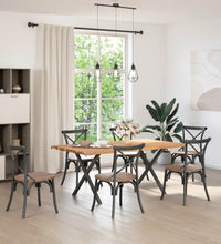 Esstisch mit Baumkanten 180x100x74 cm Massivholz Eiche Rechteck