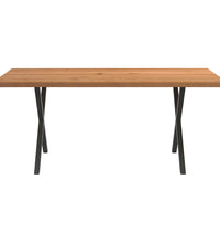 Esstisch mit Baumkanten 180x100x74 cm Massivholz Eiche Rechteck