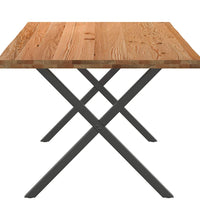 Esstisch mit Baumkanten 180x100x74 cm Massivholz Eiche Rechteck