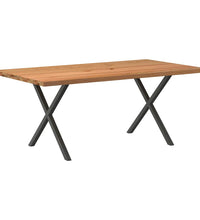 Esstisch mit Baumkanten 180x100x74 cm Massivholz Eiche Rechteck