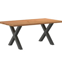 Esstisch mit Baumkanten 180x100x74 cm Massivholz Eiche Rechteck