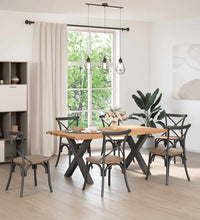 Esstisch mit Baumkanten 180x100x74 cm Massivholz Eiche Rechteck