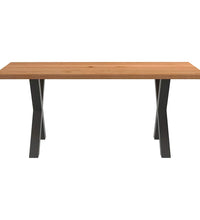 Esstisch mit Baumkanten 180x100x74 cm Massivholz Eiche Rechteck