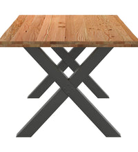 Esstisch mit Baumkanten 180x100x74 cm Massivholz Eiche Rechteck