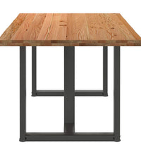 Esstisch mit Baumkanten 180x100x74 cm Massivholz Eiche Rechteck