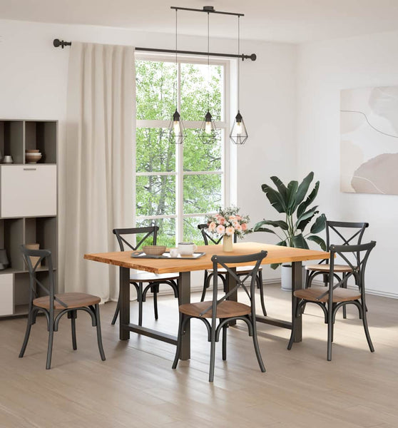 Esstisch Hellbraun 180x120x74 cm Massivholz Eiche Rechteckig