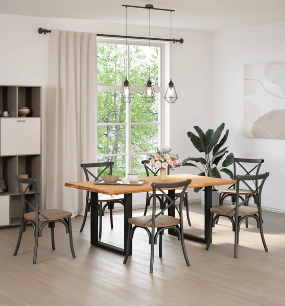 Esstisch Hellbraun 180x100x74 cm Massivholz Eiche Rechteckig