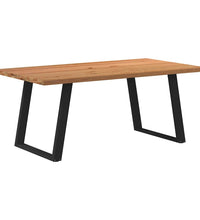 Esstisch mit Baumkanten 180x100x74 cm Massivholz Eiche Rechteck