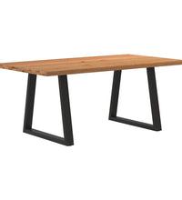 Esstisch mit Baumkanten 180x100x74 cm Massivholz Eiche