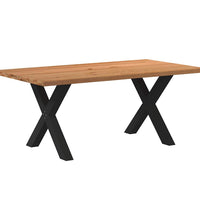 Esstisch mit Baumkanten 180x100x74 cm Massivholz Eiche Rechteck