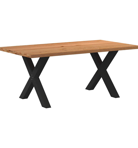 Esstisch mit Baumkanten 180x100x74 cm Massivholz Eiche Rechteck