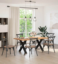 Esstisch mit Baumkanten 180x100x74 cm Massivholz Eiche Rechteck