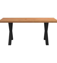 Esstisch mit Baumkanten 180x100x74 cm Massivholz Eiche Rechteck