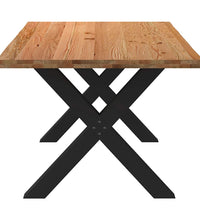 Esstisch mit Baumkanten 180x100x74 cm Massivholz Eiche Rechteck