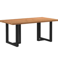 Esstisch mit Baumkanten 180x100x74 cm Massivholz Eiche Rechteck