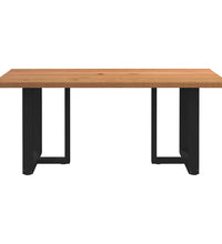 Esstisch mit Baumkanten 180x100x74 cm Massivholz Eiche Rechteck