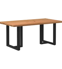 Esstisch mit Baumkanten 180x100x74 cm Massivholz Eiche Rechteck