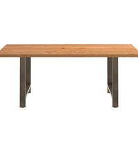 Esstisch Hellbraun 200x120x74 cm Massivholz Eiche Rechteckig