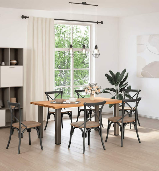 Esstisch Hellbraun 180x100x74 cm Massivholz Eiche Rechteckig