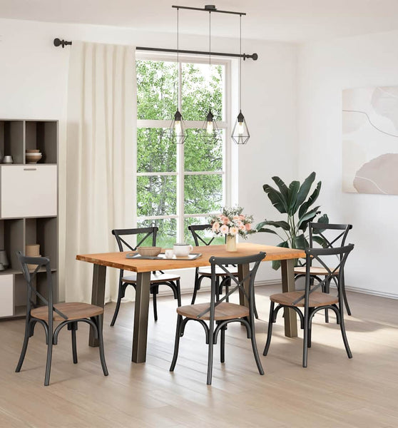 Esstisch Hellbraun 180x100x74 cm Massivholz Eiche Rechteckig