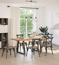 Esstisch mit Baumkanten 180x100x74 cm Massivholz Eiche