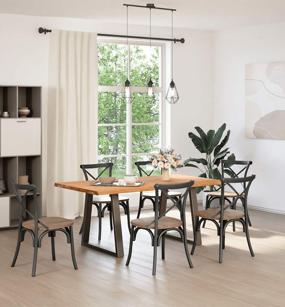 Esstisch mit Baumkanten 180x100x74 cm Massivholz Eiche