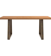 Esstisch mit Baumkanten 180x100x74 cm Massivholz Eiche