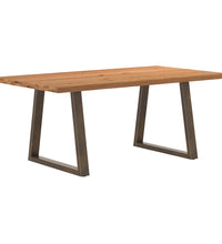 Esstisch mit Baumkanten 180x100x74 cm Massivholz Eiche