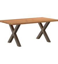 Esstisch mit Baumkanten 180x100x74 cm Massivholz Eiche Rechteck