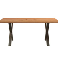 Esstisch mit Baumkanten 180x100x74 cm Massivholz Eiche Rechteck
