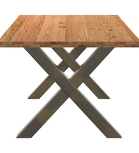Esstisch mit Baumkanten 180x100x74 cm Massivholz Eiche Rechteck